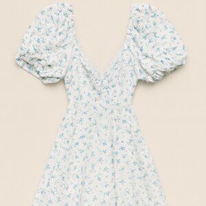 Zara Floral Mini Dress with Waist Cut Outs